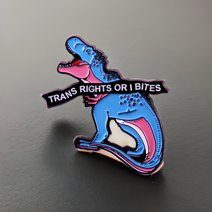 Trans-Rex Pride Pin