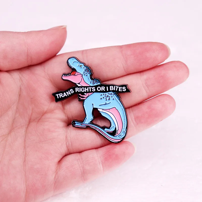 Trans-Rex Pride Pin