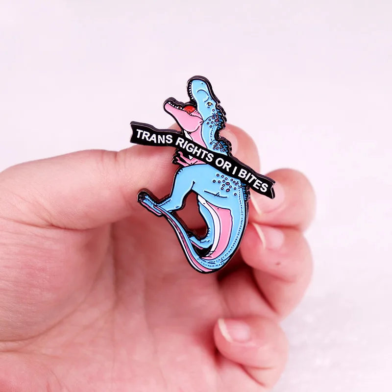 Trans-Rex Pride Pin