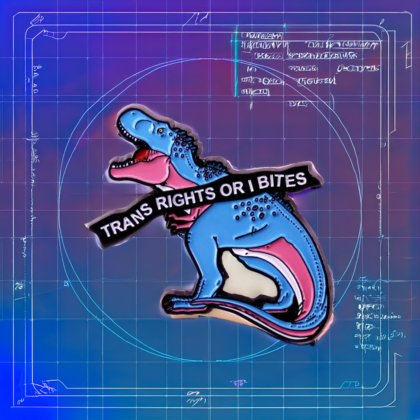 Trans-Rex Pride Pin